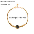 Shangjie OEM pulseras de acero inoxidable hip hop bracelet trendy stainless steel gold plated bracelet letter beaded bracelet